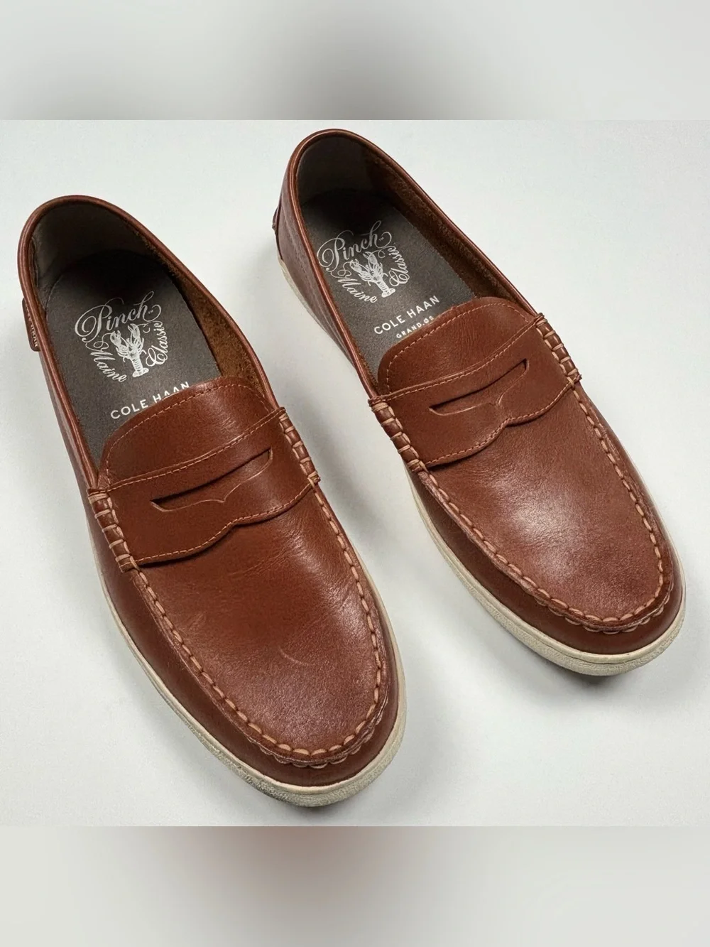 Cole Haag Men’s Pinch Maine Classic Brown Leather Penny Loafers